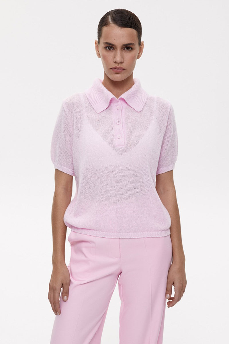 Hollow Out Polo Knit Sweater Secondary image