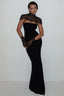 Black Strapless Lace Bodycon Maxi Lace Dress