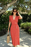 Elegant Vintage Print Midi Floral Dress
