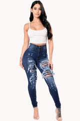 Distressed Skinny Slim Fit Casual Jeans