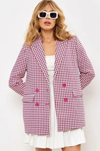 Casual Tweed Houndstooth Blazer