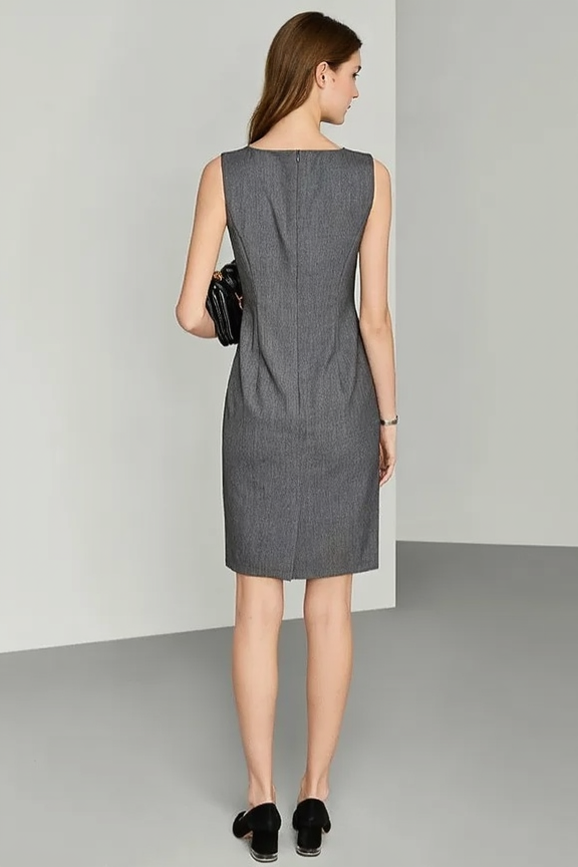 Stretch Lapel Sleeveless Slim Work Dress Secondary image