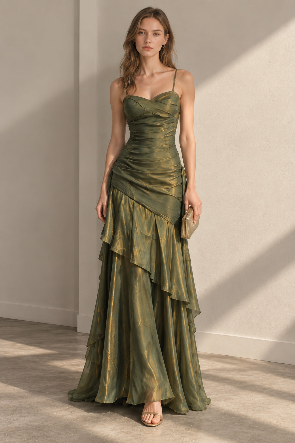 Chiffon Spaghetti Strap Maxi Dress Secondary image