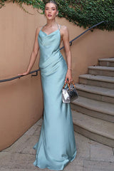 Chic Halter 3D Embellished Backless Solid Formal Dress