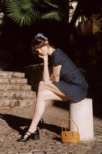 Polka Dot V Neck Mini Work Dress