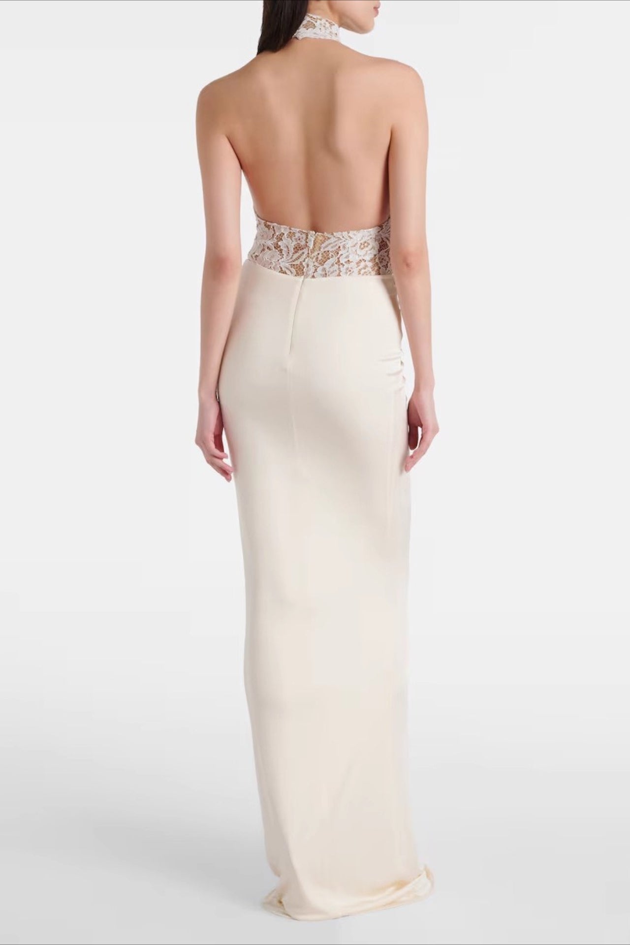 Halter Neck Backless Lace Prom Dress Secondary image