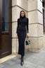 Knit Turtleneck Long Sleeve Bodycon Midi Dress
