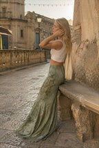 Retro Printed Chic Slim Long Skirt