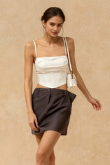 Cropped Sequin Graceful Halter Corset Top