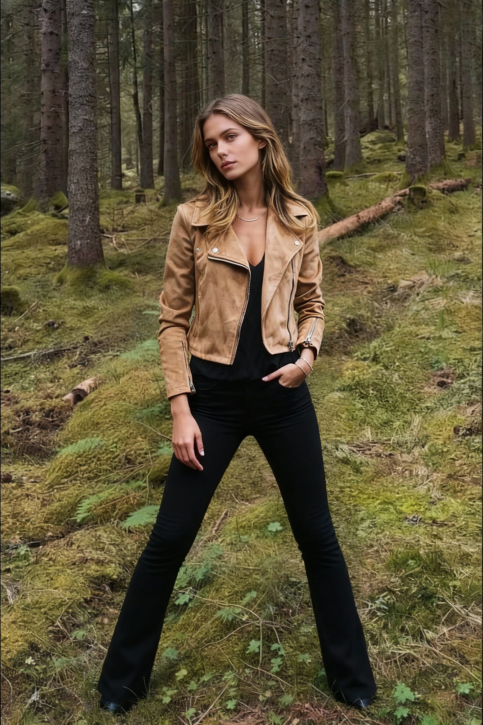 Fashion Solid Color Cool Zipper Jacket Secondary image