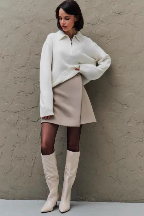 High Waist A Line Slit Skirt Main image