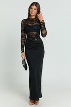 Lace Panel Bodycon Lace Dress