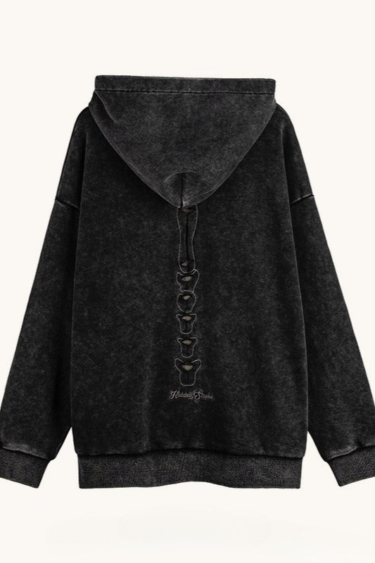 Skull Print Hooded Hoodie Secondary image