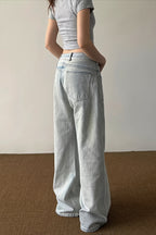 Light Wash Low Rise Straight Leg Jeans