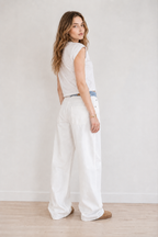 Contrast Tape Straight Leg Pants