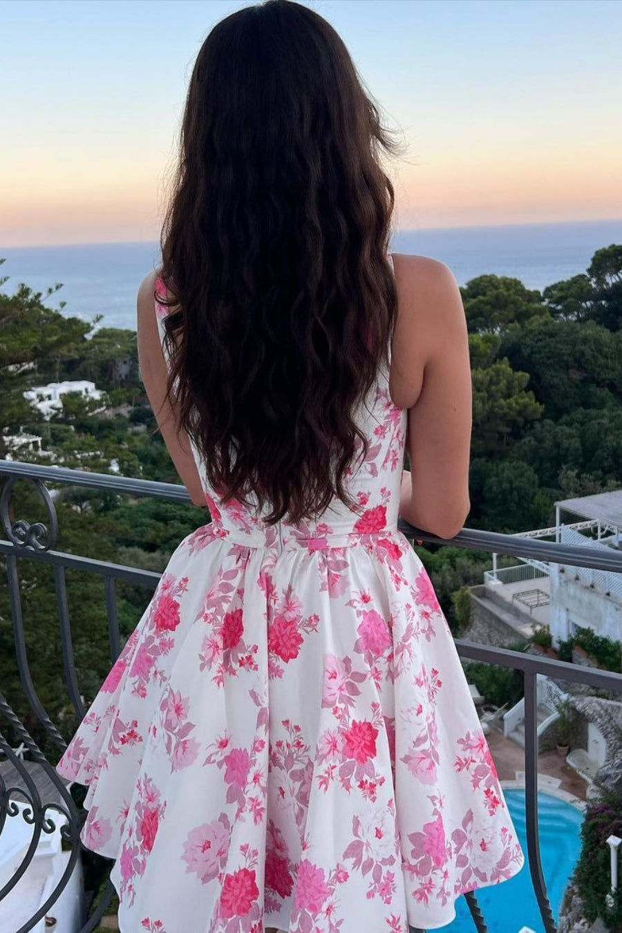 Off Shoulder Floral Ruched Mini Dress Secondary image