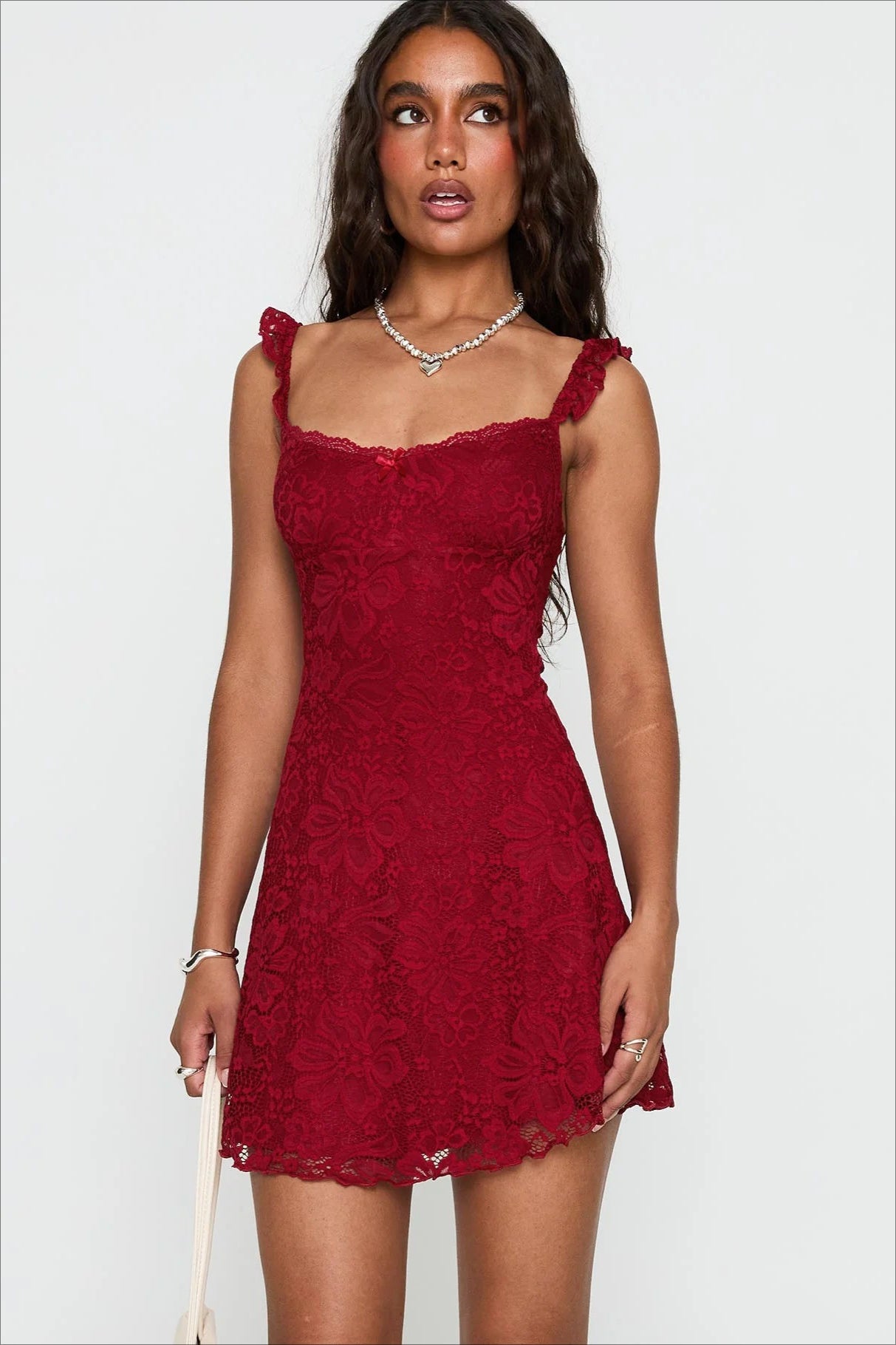 Romantic Lace Strap A-Line Mini Dress