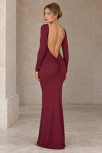 Long Sleeve Backless Bodycon Formal Dress