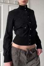 Cropped Belted Cargo Jacket