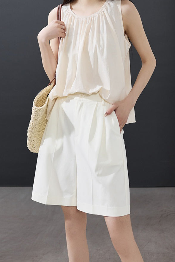 Loose Fit Straight Tailored Casual Shorts