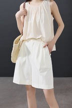 Loose Fit Straight Tailored Casual Shorts