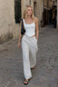 Ivory Glow Tied Crop Corset Top