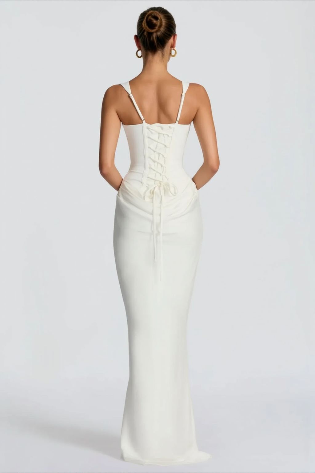 Solid Square Neck Ruched Panel Bodycon Party Dress