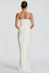 Solid Square Neck Ruched Panel Bodycon Party Dress