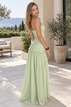 Chiffon Floral Bandeau Cami Maxi Dress