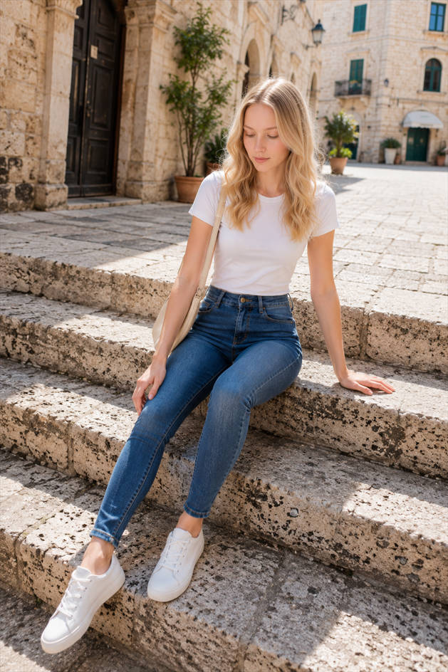 Slimming Stretch High Waist Skinny Jeans Main image