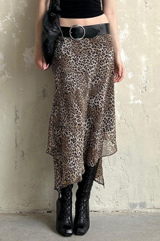 Sheer Mesh Leopard Print Pencil Skirt Secondary image