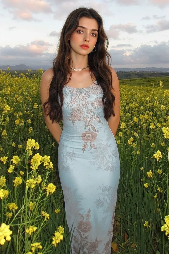 Vacation Printed Retro Hippie Slip Dress Main image