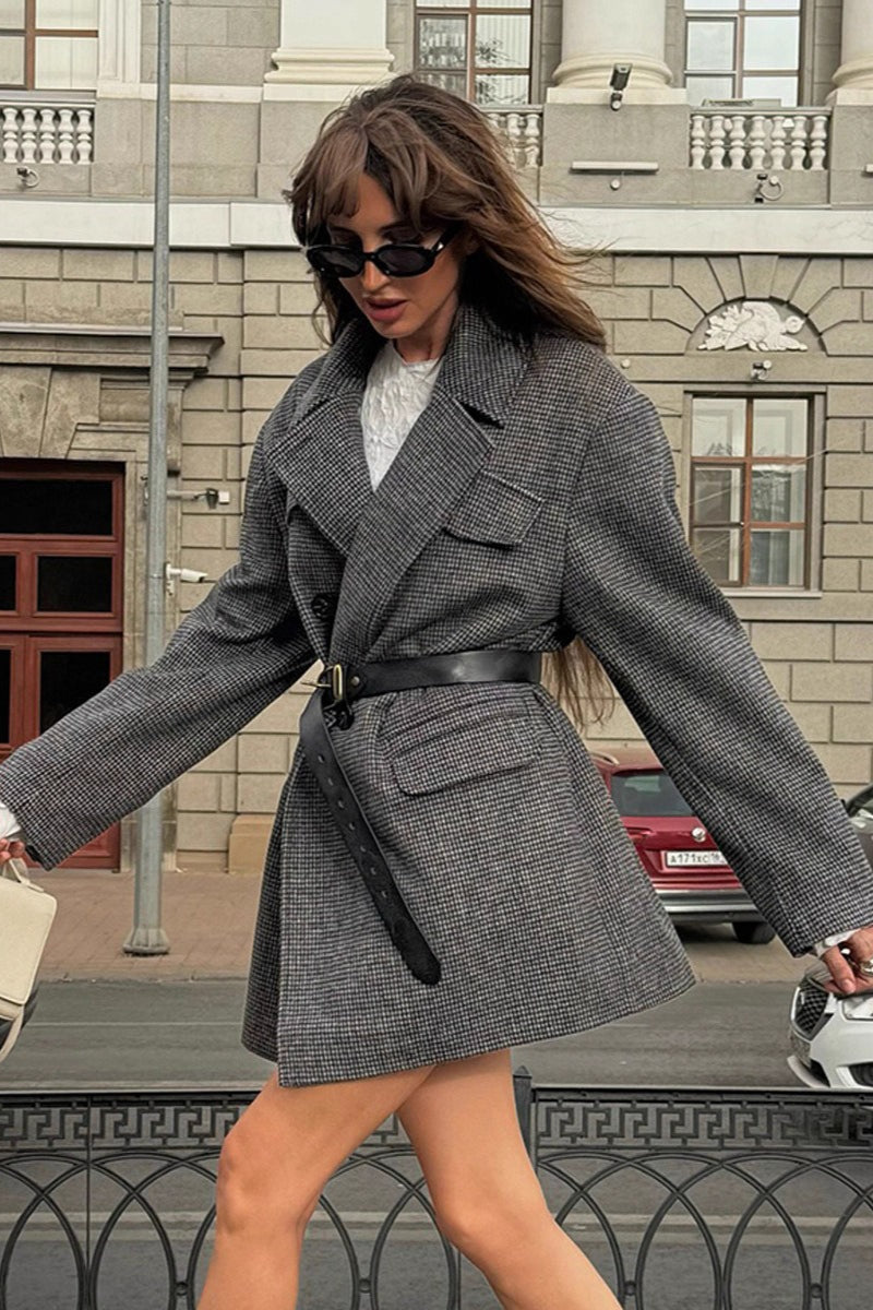 Structured Double Breasted Tweed Coat Secondary image