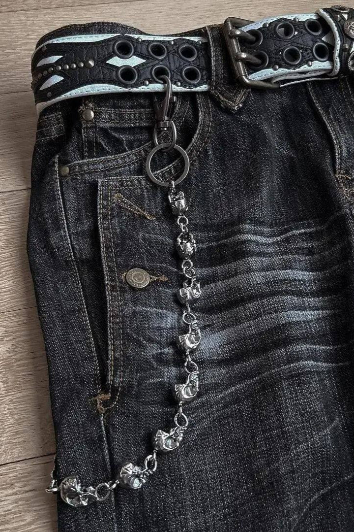 Double Waist Distressed Washed Flare Jeans