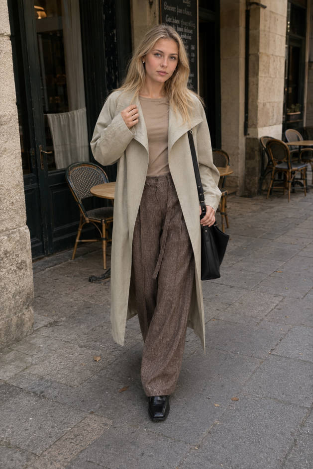 Sophisticated Minimalist Style Long Overcoat