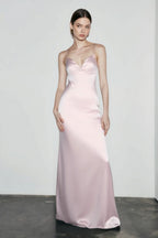 Draped Maxi Silk Dress