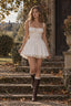 Elegant White Lace Spaghetti Dress