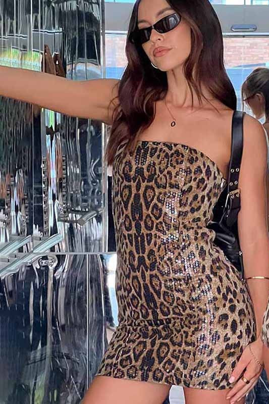 Flirty Leopard Mini Party Dress Main image