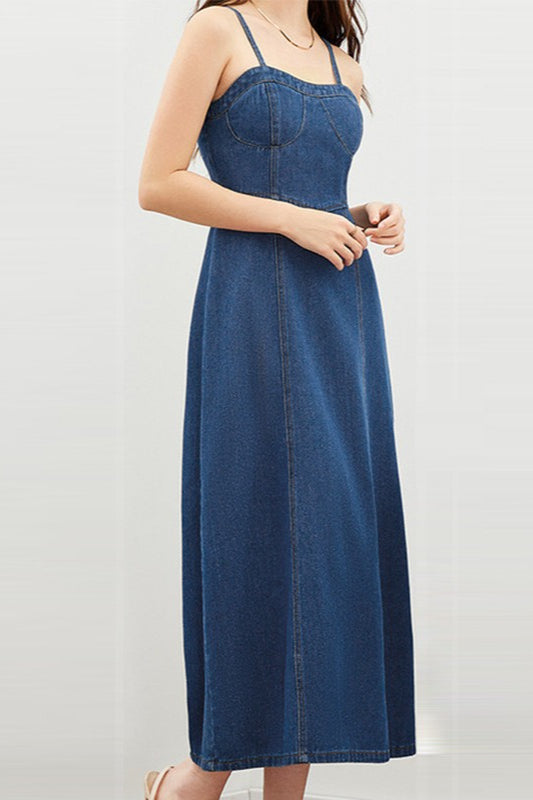 Sleeveless Washed Denim Dress Secondary image
