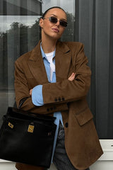 Suede Leather Vintage Brown Blazer