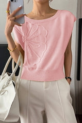 Casual Short Sleeve Knit Sweater