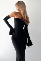 Wrap Style Off-Shoulder Mermaid Birthday Dress
