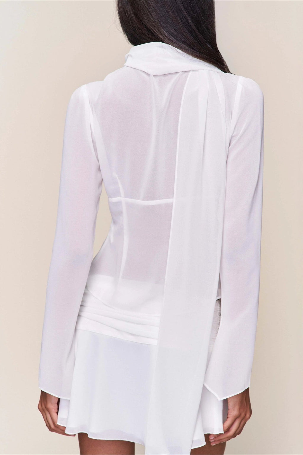 Chic Button Hollow Out Tie Front Slim Blouse
