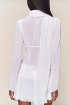 Chic Button Hollow Out Tie Front Slim Blouse