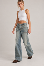 Vintage Washed Wide Leg Jeans