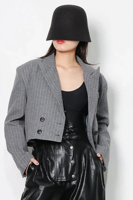 Striped Double Button Blazer Secondary image