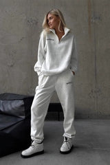 Embroidered Fleece Hoodie Pants Activewear Set