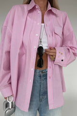 Back Stripe Button Detail Blouse