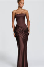 Corset Draped Off Shoulder Mermaid Party Dress