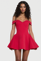 Strapless Off Shoulder Ruched Mini Party Dress